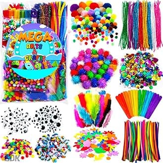 GoodyKing Arts and Crafts Supplies for Kids - 1170Pcs+ Craft Art Supply Kit for Toddlers Kids Craft Supplies & Materials Age 4 5 6 7 8 9 - Christmas D.I.Y. Crafting School Supplies