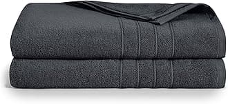 BrooklinenSuper-Plush Turkish Cotton Bath Sheet - Set of 2, Graphite Gray, 100% Cotton | Best Luxury Spa Towels