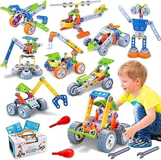 Tsomtto 10 in 1 STEM Toys for 5 6 7 8+ Year Old Boy Birthday Gifts Building Kids Ages 4-8 5-7 6-8 Educational Stem Activities Robot Toy Boys 4-6 4-7 Build and Play Construction Set Creative Games