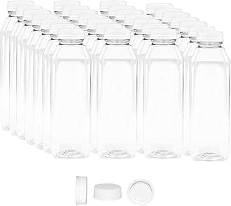 16 Oz Plastic Bottles White Caps 35 Pack