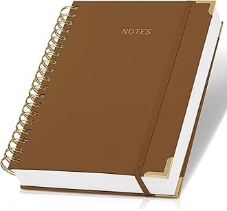 Aesthetic Thick Spiral Notebook Journal For Women in B5 Format - Stylish Linen Hardcover College Ruled Note Book w 300 Lined Pages - Cute Supplies For Bible Study & Staying Organized at Work or School