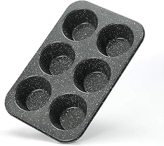 - Monfish extra large muffin pan jumbo cupcake tray Carbon steel stone finish 3.5 inch cup