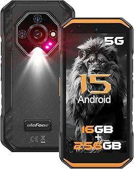 Armor X32 Pro 5G Rugged Phone, MTK Dimensity 6300, 16+256GB, Android 15, Widevine L1, 64MP/25MP Night Vision, Dedicated Glare Flashlight, 5G Wifi Hotspot, 5.65” 90Hz, 5500mAh, NFC/GPS - Orange
