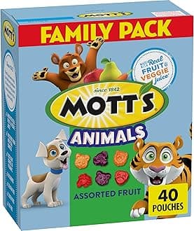 Mott's Fruit Flavored Snacks, Animals Assorted Fruit, Gluten Free, 40 ct