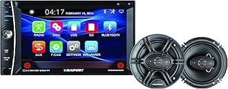 Blaupunkt 6.2-Inch In-Dash Touch Screen DVD Multimedia Receiver Bluetooth and 6.5-Inch 360W Coaxial Speaker Bundle