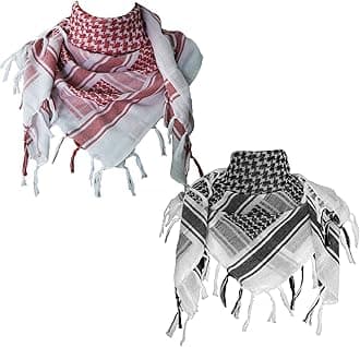 Cotton Shemagh Keffiyeh Tactical Desert Scarf Neck Head Wrap with Tassel for Men Women