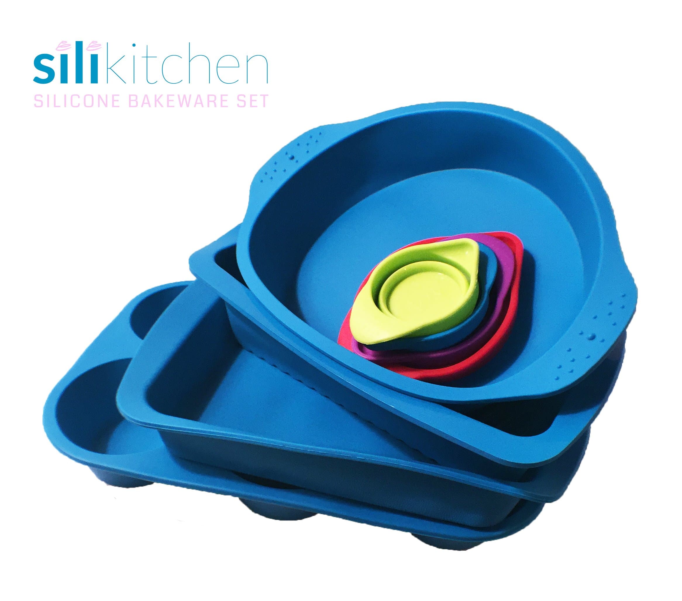 Silikitchen 8 Piece Silicone Bakeware Mold Set