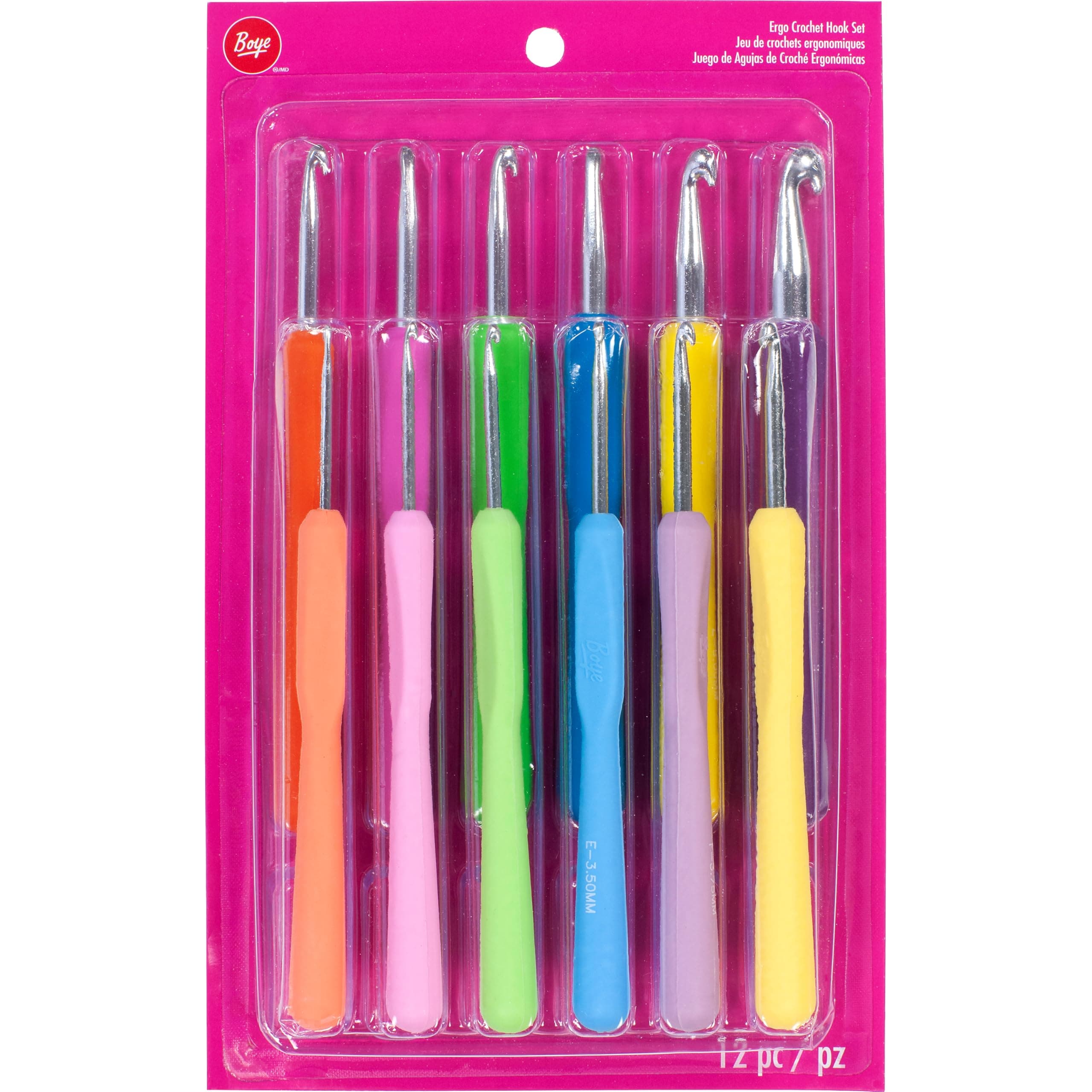 Boye Crochet Hook Set Ergonomic 12pc