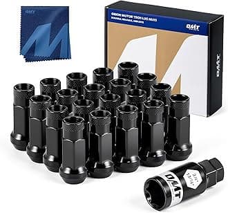 Orion Motor Tech M12x1.25 Lug Nuts, 12mmx1.25 Wheel Lug Nuts Compatible with Infiniti Nissan Subaru Suzuki and More, Open End Lug Nut Set, Set of 20, Black