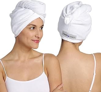 Microfiber Hair Towel 2 Pack(White)