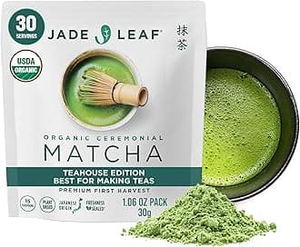 Organic Ceremonial Green Tea Powder - Teahouse Edition - Premium First Harvest Ceremonial Grade- Authentic Japanese Origin (1.06 Ounce Pouch)
