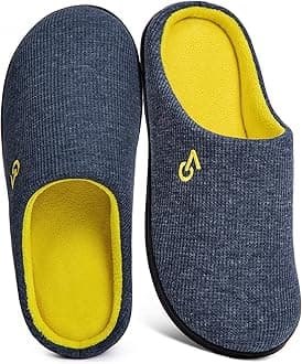 VeraCosy Men's Two-Tone Memory Foam Slippers