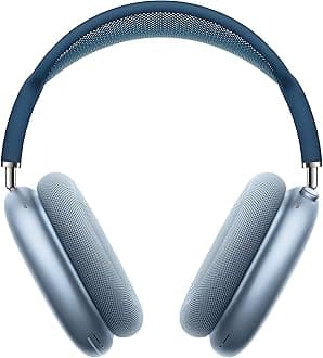 Apple AirPods Max Wireless Over-Ear Headphones, Active Noise Cancelling, Transparency Mode, Personalized Spatial Audio, Dolby Atmos, Bluetooth Headphones for iPhone – Sky Blue