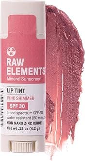 Organic Pink Lip Shimmer Zinc Oxide SPF 30+, 0.15oz