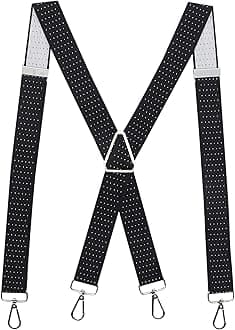 Men’s Heavy Duty X- Back 1.4 Inch Suspenders with 4 Snap Hooks