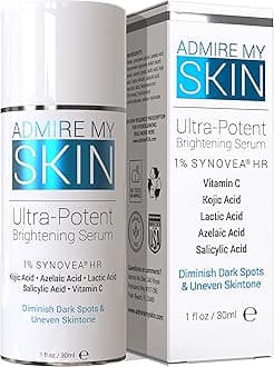 Admire My SkinDark Spot Corrector Remover for Face - Brightening Discoloration Correcting Serum - Kojic Acid + Azelaic Acid Serum for Melasma and Sun Spots 1oz