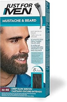 Just for Men Mustache & Mustache Brush - Color Gel, Deep Dark Brown (Packaging May Vary)