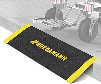 Ruedamann Threshold Ramp, Aluminum with 600lbs Load Capacity, Portable and Anti-Slip Surface, Wheelchair Ramp for Doorway, 10L x 31.5W Inch, Black