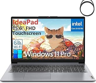 Lenovo Ideapad Laptop, 15.6" Touchscreen FHD Computer, Intel 6-Core Processor (Beat i5-1155G7), 40GB DDR4 RAM, 1TB PCIe SSD, WiFi 6, Type-C, HDMI, Cloud Grey, Windows 11 Pro S, BEF-ectoy USB C Hub