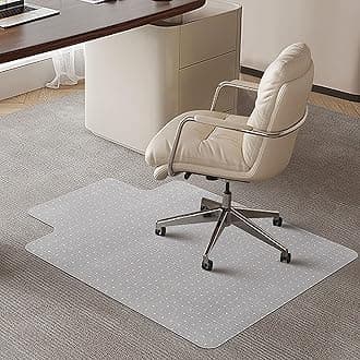 Office Chair Mat for Carpeted Floors, 120x90 cm with Lip Heavy Duty Anti-Slip for Low/Medium Pile Carpet Protector Rug, Easy Clean