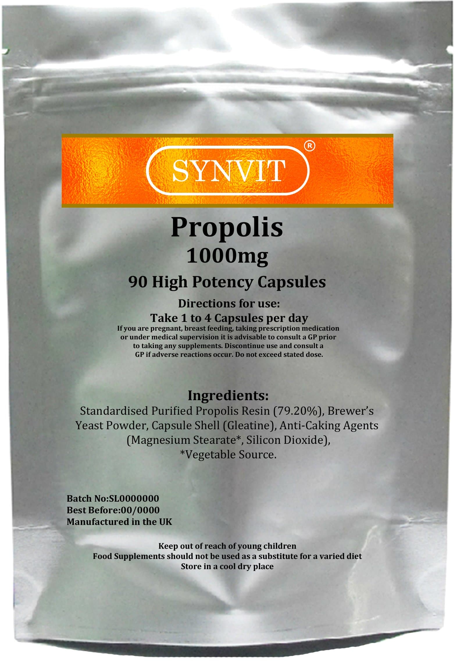 Bee Propolis 1000mg 90 Capsules