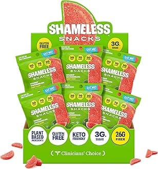 Shameless Snacks - Healthy Low Calorie Snacks, Low Carb Keto Gummies (Gluten Free Candy) - 6 Pack Wassup Watermelon