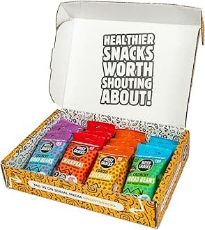 Noisy Snacks Healthy Snack Gift Box - Chickpea & Broad Beans Gift Hamper - Vegan Snacks - Variety Pack - Low Calorie, High Protein, Gluten-Free, Full of Fibre - Vegan Gifts (25g x 12)