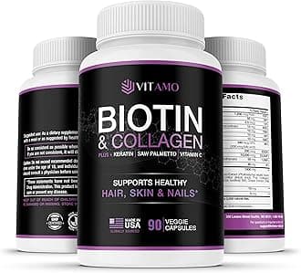 Vitamo Hair Growth Vitamins for Women - Postpartum Biotin & Collagen Supplement - Premium Hair Loss Treatment - Fast Regrowth for Hair Skin and Nails - Accelerate Thickness + Volume | 90 Count