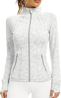 QUEENIEKE Women's Running Jacket Slim Fit and Cottony-Soft Handfeel Sports Tops with Full Zip Side Pocket