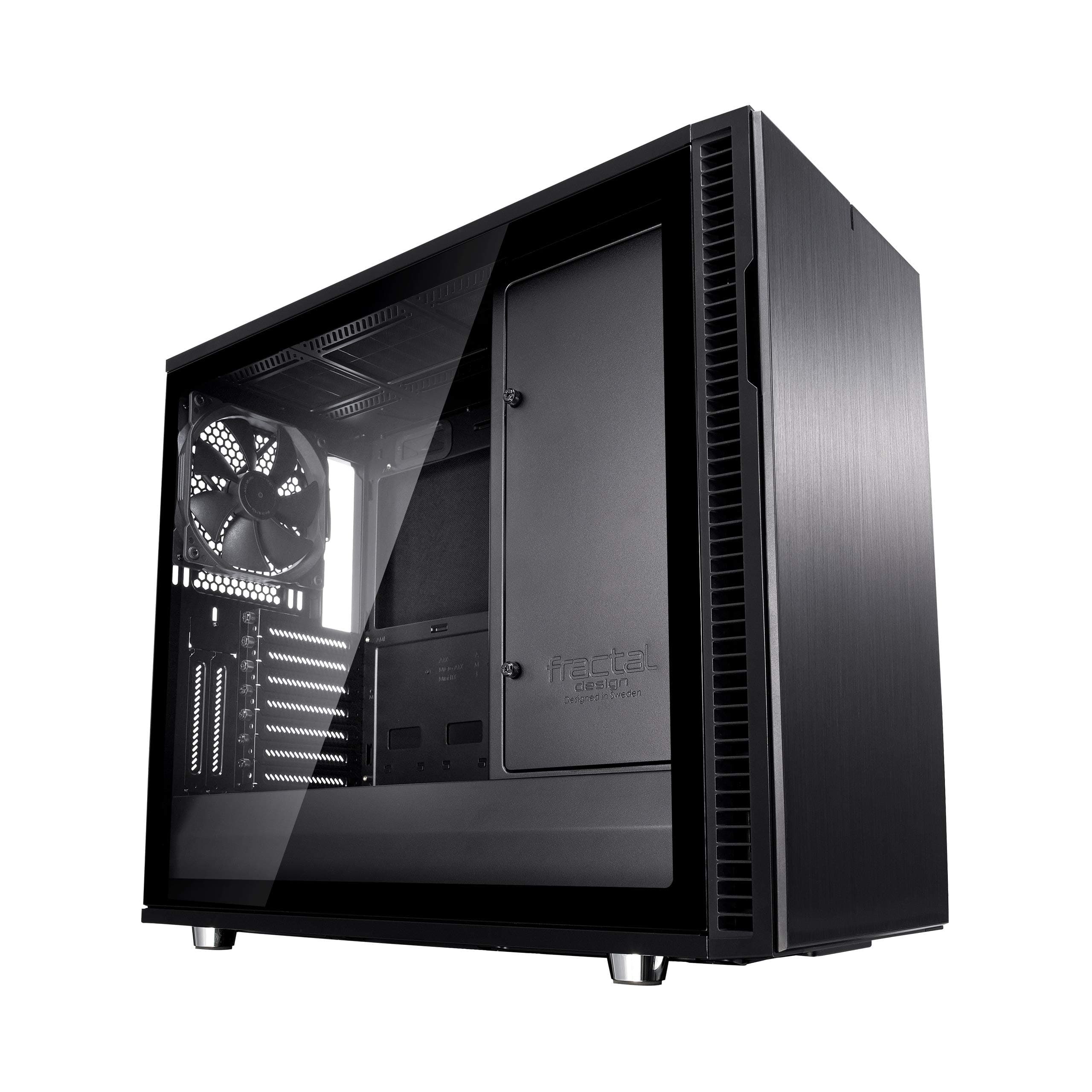 Fractal Design Define R6 - Mid Tower Computer Case - ATX - Optimized for High Airflow and Silent Computing with Moduvent Technology - Modular Interior - Water-Cooling Ready - Tg Side Panel - Blackout
