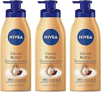 Nivea Lotion Cocoa Butter 16.9 Ounce Pump (Dry To Very Dry Skin) (500ml) (3 Pack)