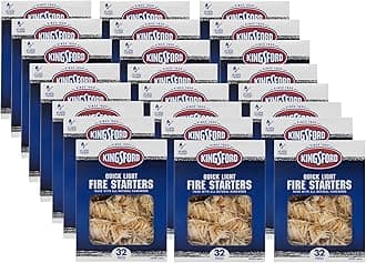 Kingsford Quick Light Fire Starter Rolls, All Natural Hardwood with Paraffin, Water Resistant and Easy Lighting for Charcoal, Pellet Grills, Smokers, Campfires, Outdoor Fireplaces, 32 Count - 24 Pack