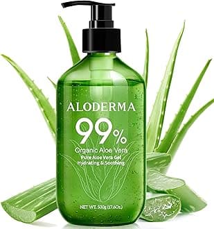 Aloe Vera Gel - Large 17.6oz Value Pump - Made within 12 Hours of Harvest with 99% Organic Aloe Vera, Lightweight, Non-Sticky for Sunburns, Natural, Soothing Aloe Vera for Face & Hair