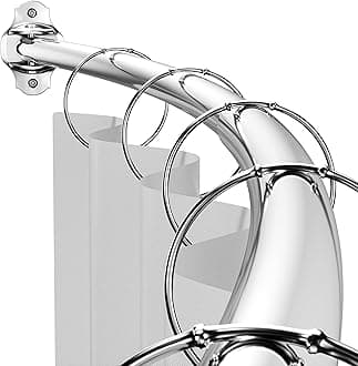 Curved Shower Curtain Rod, Adjustable 40-72 inches Extra Wide Curved Shower Rods for Bathroom, Rust proof Shower Rod, Premium Stainless Steel Curved Curtain Rod for Shower, Bathtub, Silver