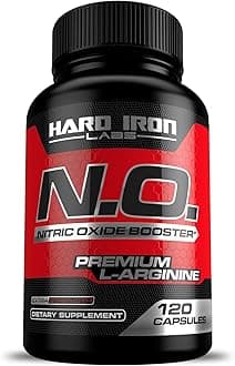 N.O. Nitric Oxide Booster with L-Arginine, L-Citrulline, Beta Alanine, AAKG - Non-GMO, Gluten-Free, Vegan - Pre-Workout Supplement for Muscle Growth, Stamina, Energy, Pumps, Vascularity - 120 Capsules