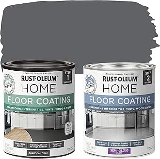 Rust-Oleum 367604 Home Interior Floor Coating Kit, Semi-Gloss Charcoal Gray
