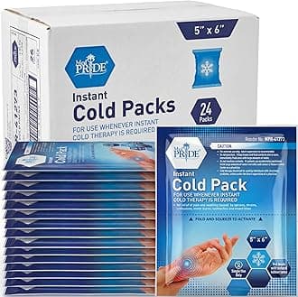 MED PRIDE Instant Ice Bags for Injuries, Disposable First Aid Cold Compress, Swelling, Pain Relief, Sprains, Toothache (5x6 Inch (Pack of 24) Clear)