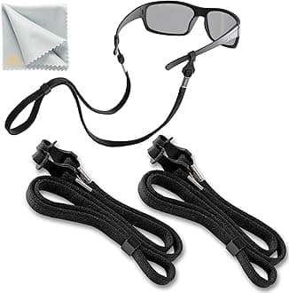 SIGONNA Eye Glasses String Holder Strap - Eyeglass Straps Cords for Men Women - Eyeglass Holders Around Neck - Sunglasses String Chain Lanyard Retainer - 2 Pcs