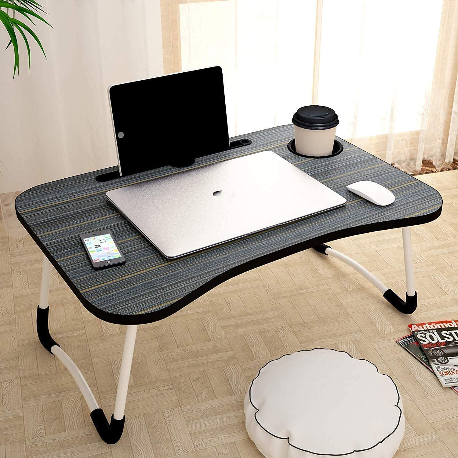 H&H Creation Laptop Table Foldable Portable Adjustable Multifunction Study Lapdesk Table for Breakfast Bed Tray Office Work Gaming Watching Movie on