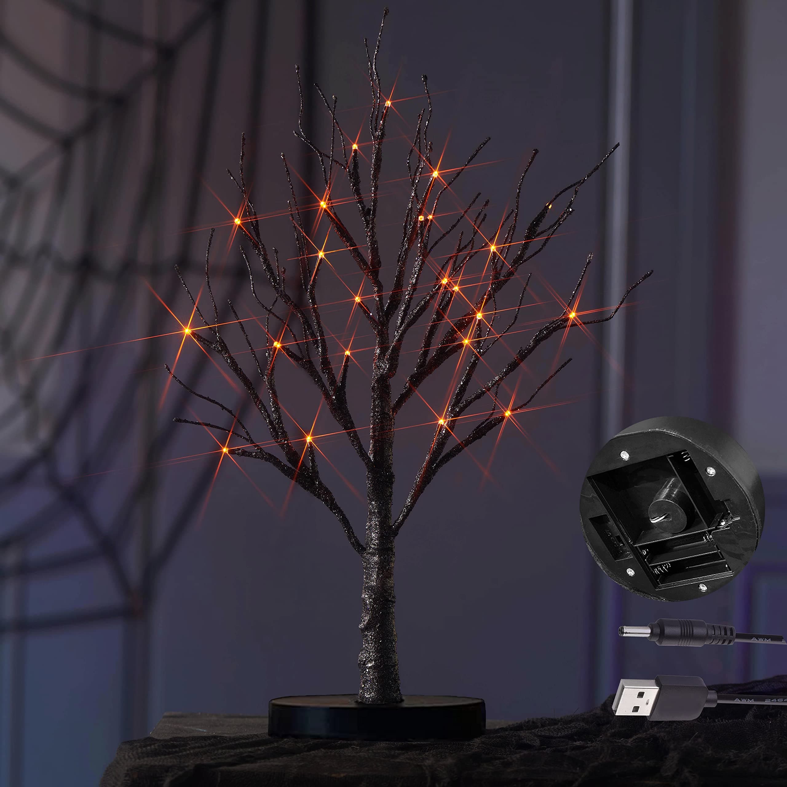 Tabletop Tree Lights Halloween Battery Operated
