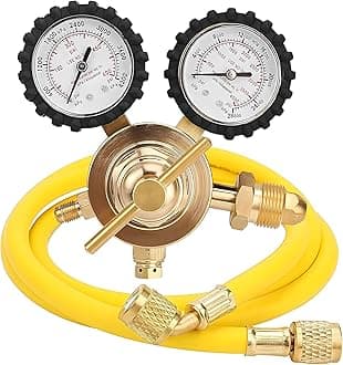 Nitrogen Regulator with 0-600 PSI Delivery Pressure, 60" Hose CGA580 Inlet Connection and 1/4'' Male Flare Outlet Connection