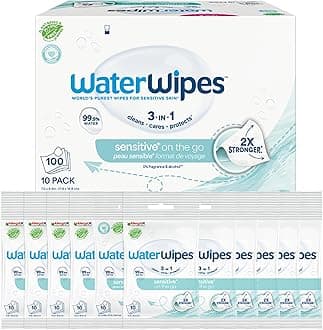 Sensitive+ On The Go Wipes, 100 Count (10 Packs), 3-In-1 Cleans, Cares, Protects, 99.9% Water, Unscented Wet Wipes