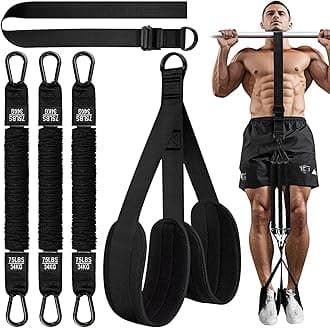 - HPYGN Two Foots Pull Up Assistance Bands, Heavy Duty Resistance Band for Pull Up Bar, Adjustable Weight/Size with Fabric Feet/Knee Rest, Bands for Pull Up Assist for Strength Training, Pull Up