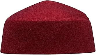Solid Black Moroccan Fez-Style Kufi Hat Cap w/Pointed Top