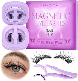 Half Lashes Magnetic Eyelashes With Applicator Cat Eye Magnetic Lashes with Clamp Wispy False Eyelashes Natural Look No Glue Needed pestañas postizas magneticas by ALPHONSE