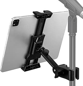 Sponsored Ad – LZSIG Tablet Holder for Microphone Stand, Adjustable Mic Music Sheet iPad Holder Mount, Smartphone Mic Stand Clip for All Screen Size 4.7 to 13.5-inch Devices