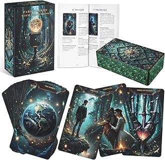 Tarot Cards with Guide Book for Beginners Original Unique Pretty Tarot Oracle Deck Set with Guidebook Standard Size 78 Cards