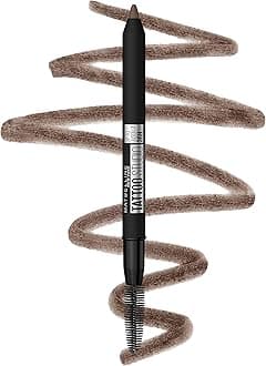 Maybelline TattooStudio Waterproof Eyebrow Pencil, Sharpenable, Longwear, Long Lasting, Pigmented Eyebrow Pencil for Defined Brows, Medium Brown, 1 Count