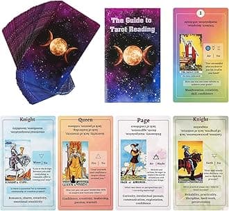 Tarot Cards for Beginners with Guide Book, Classic Tarot Cards with Meanings on Them, Tarot Decks for Tarot Learners