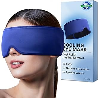 Cooling Eye Mask with Ice Gel. Instant Relief Puffy Eyes Migraine Surgery, Hsa Store Eligible Items Fsa Stay Cold Comfy, Cold Compress Pack for Tired Eyes, Headache Gentle Weighted Sleep Mask